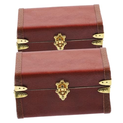 Toddmomy 2 Stück Vintage Miniatur Reisekoffer Detailgetreue Miniatur Aufbewahrungsboxen für Puppenhaus Dekoration Realistische Mini Rollkoffer im Retro Stil für Sammler und von Toddmomy