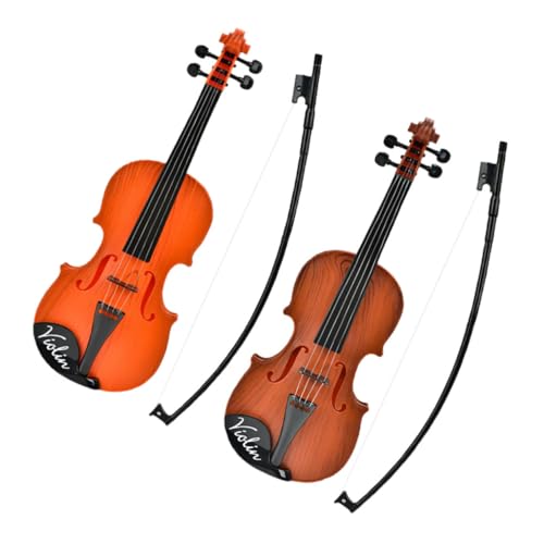 Toddmomy 2 Stück Violine Musikinstrumente Geige für Anfänger Geigenfiguren akustische Violine simuliertes Instrumente für realistische Violine Kindergeige Plastik von Toddmomy
