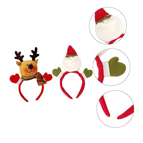 Toddmomy 2 Stück Weihnachts Haarbänder für Partys Adorable Weihnachtsmann Schneemann und Rentier Design Vielseitig Einsetzbar für Erwachsene für Festliche Anlässe und Kostümpartys von Toddmomy