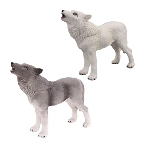 Toddmomy 2 Stück Wolf Modellfiguren Realistische Wildtier Deko für Lernspielzeug Tierkenntnisse und Kreativität als Fotodeko oder von Toddmomy