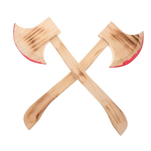 Toddmomy 2 Stück aus Holz Party zubehör Halloween Dekoration Dekorationsidee für Veranstaltungen holzspielzeug -Requisite Halloween realistisches Beil- - hölzern von Toddmomy