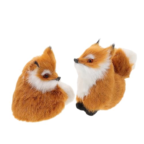 Toddmomy 2 Stück kleine fuchsverzierung Plüsch Tierfigur Fox Plüsch Simulation Plüschtiere Plüschtier Fuchs Simulationstiere Waldtiere Fuchs Plüsch Stofftier Kunstfell Light Brown von Toddmomy