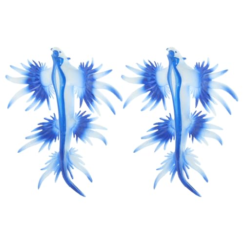 Toddmomy 2 Stück realistische Meerestiere: Blaue künstliche Mini-Meeresschnecke, Plastikfiguren von Meerestieren, Ornament in Form Einer Meeresschnecke, kleine Mini-Meerestiere von Toddmomy