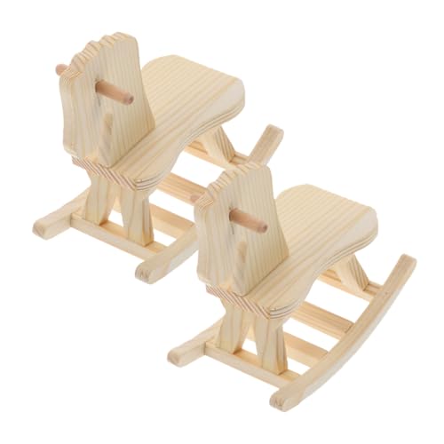 Toddmomy 2 Stücke Montagemodellspielzeug Schaukelpferd Figur Malerei Bauen Holzpuzzle holzspielzeug DIY Schaukelpferd als Hobbyspielzeug Modellbausätze hölzern Khaki von Toddmomy