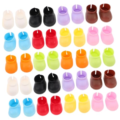 Toddmomy 20 Paare Mini Puppenschuhe Weiche Miniatur Stiefel Kompatibel mit Puppen Vielseitige Fingerpuppen Schuhe Leichte Kostüm Accessoires für DIY Puppenkleidung von Toddmomy