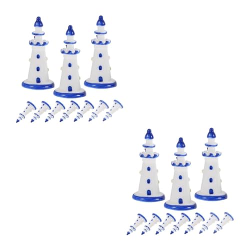 Toddmomy 20 Stck. Teiliges Mini Resin Leuchtturm Modell DIY Micro Landschaft Dekoration Wetterfestes Harz Ornament für Puppenhaus Garten Weihnachtsdeko Kreative Miniaturfiguren von Toddmomy