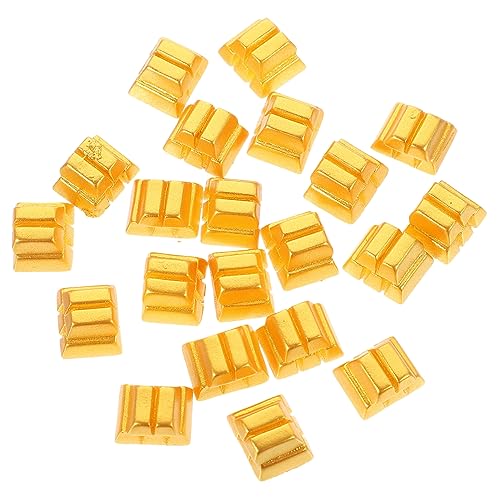 Toddmomy 20 Stück Goldsteindekoration Ornamente Rechteckig Klein Ziegel Dekorationen Miniatur Puppenhausdekor Requisiten Für Das Szenenlayout Mini- Golden Harz von Toddmomy