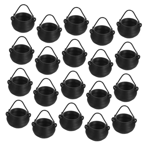 Toddmomy 20 Stück Halloween Crucible Can Plastik winziger Kessel Halloween Mini-Kessel Minature Figur Schwarz Toddmomy 20 Stück Halloween Crucible Can Plastik winziger Kessel Halloween Mini-Kessel Minature Figur Schwarz von Toddmomy