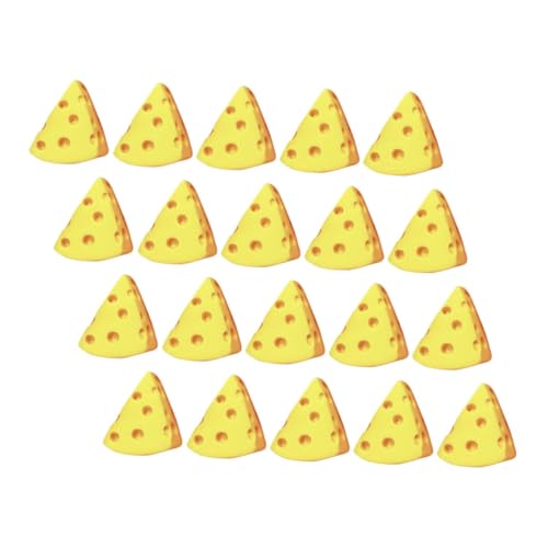 Toddmomy 20 Stück Käse-käse-Modell Miniatur-puppenhauszubehör Miniatur-küchenkäse Mini-käsekuchen Miniatur-Lebensmittel-käse- Mini-puppenhauszubehör Käsespielzeug Yellow Plastik von Toddmomy