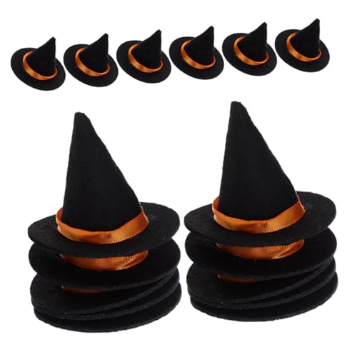 Toddmomy 20 Stück Mini Filz Hexenhüte Halloween Deko Kleine Zauberer Hüte für DIY Basteln Weinflaschen Schmuck Halloween Party Zubehör Vielseitig Robust Farbenfroh von Toddmomy