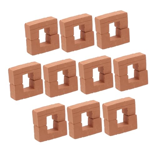 Toddmomy 20 Stück Mini-Steine kleine Modellsteine Tiny-House-Modelle winzige Ziegel Kinderhandwerk Miniaturbausteine winzige Konstruktion Mini-Konstruktion Ton Orange von Toddmomy