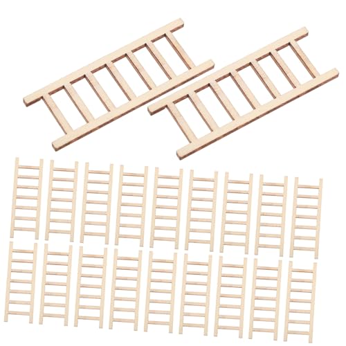 Toddmomy 20 Stück Miniatur Holzleiter Realistische Kleine Dekoration für Puppenhaus DIY Garten Sandlandschaft Naturfarben Vielseitig für Micro szenen und Wohnaccessoires von Toddmomy