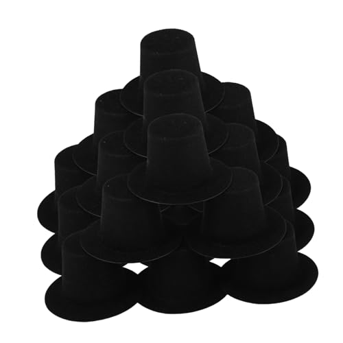 Toddmomy 20 Stück Miniatur Hüte für Schneemann Dekoration Schwarz DIY Bastelset für Puppen Haustiere Robuste für Festliche Anlässe Kreative Projekte von Toddmomy