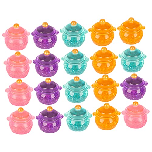 Toddmomy 20 Stück Spielhaus Ornamente Miniaturtöpfe Pädagogische Töpfe Miniaturtöpfe Miniatur- Mini-Topf Dekorative Herde Fröhlicher Minikocher Harz von Toddmomy