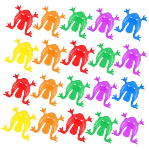 Toddmomy 20 Stück Springspielzeug Bunte Hüpfende Frösche aus Kunststoff für Partys Kindergarten und Kreative Freizeitaktivitäten von Toddmomy