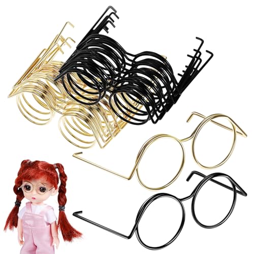 Toddmomy 20 Stück Stilvolle Miniatur-Puppenbrillen – Brillengestelle Aus Kupferdraht Puppenhaus- Bastel- Und Puppenhauszubehör (3 5 cm Kostümrequisiten) von Toddmomy