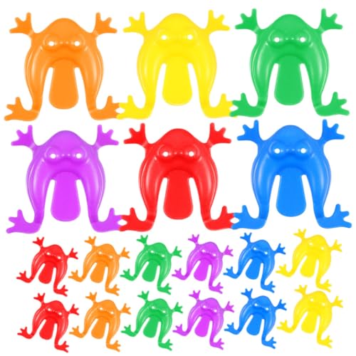 Toddmomy 20 Stück Teiliges Bunte Hüpfende Froschspielzeuge aus Sicherem Kunststoff Lustige Sprung und Leckspielzeuge für Kleinkinder für Partys Indoor und Outdoor Spielspaß von Toddmomy