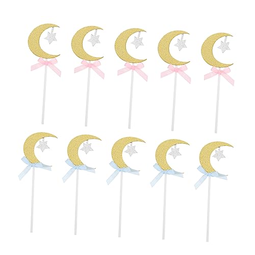 Toddmomy 20 Stück Teiliges Cupcake Deko mit Stern Mond und Schleifenmotiven Bunte Torteneinsätze aus Hochwertigem Material Stabile Cake Topper für Geburtstagsfeiern und Dessertdekorationen Toddmomy 20 Stück Teiliges Cupcake Deko mit Stern Mond und Schleifenmotiven Bunte Torteneinsätze aus Hochwertigem Material Stabile Cake Topper für Geburtstagsfeiern und Dessertdekorationen von Toddmomy