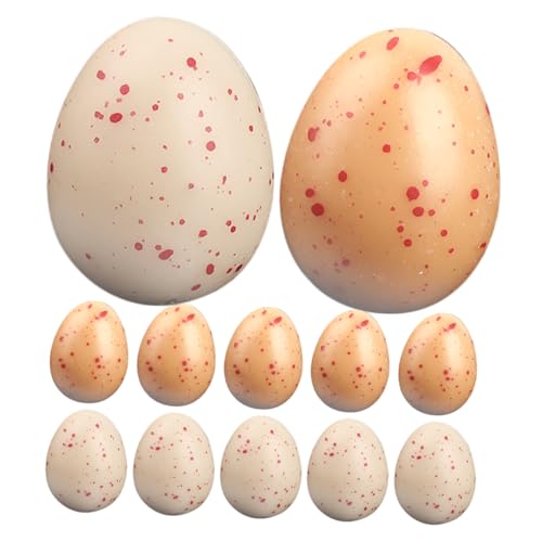 Toddmomy 20 Stück Teiliges Gesprenkelte Künstliche Hühnereier Realistisch Gestaltete DIY Deko Eier Gelb und Weiß Vielseitig als Schalen und Vasenfüller für Frühlings und Osterdekorationen von Toddmomy