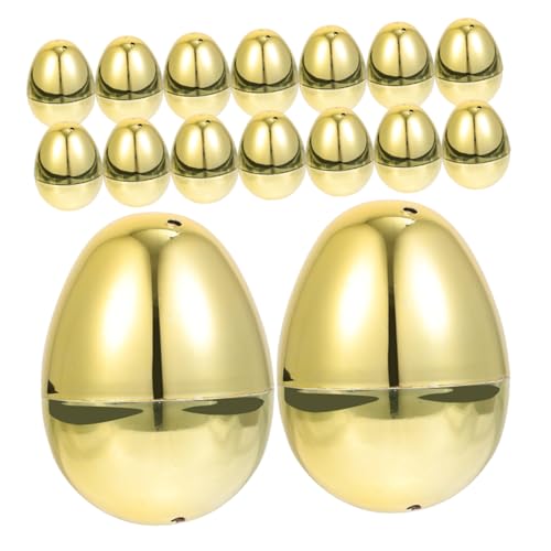 Toddmomy 20 Stück Teiliges Goldene Befüllbare Plastik Ostereier Dekorative Osterparty Deko Vielseitige Geschenkboxen für Süßigkeiten und Kleine Ostereiersuche Zubehör von Toddmomy