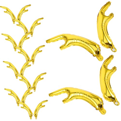 Toddmomy 20 Stück Teiliges Goldene Rentier-aluminiumfolie Ballons mit Geweihdesign Festliche Weihnachtsdeko für Kindergeburtstage und Kreative Party-dekoration Schnell Aufzublasen für Fotos von Toddmomy