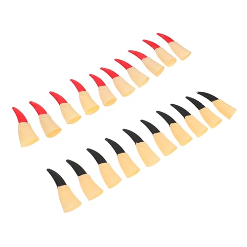 Toddmomy 20 Stück Teiliges Halloween Fake Finger Langlebige Zombie und Hexen Klauen Realistische Rote und Schwarze Kostüm Accessoires Passend für Finger für Karneval und Partys von Toddmomy
