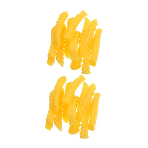 Toddmomy 20 Stück Teiliges Künstliche Pommes Frites Wellenförmige Kartoffelmodelle Realistische Dekoartikel für Snackshops und Kinderspielküchen Dauerhafte Tischdekoration von Toddmomy
