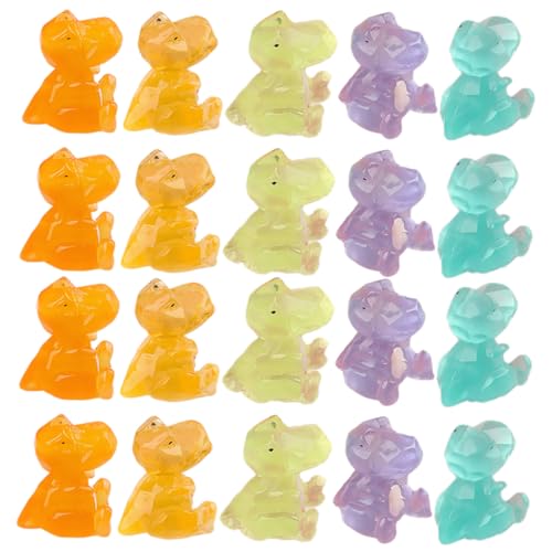 Toddmomy 20 Stück Teiliges Leuchtende Dinosaurier Figuren Miniatur Garten Dekoration für Party Resin Dinosaurier Modelle für Kinderzimmer und von Toddmomy