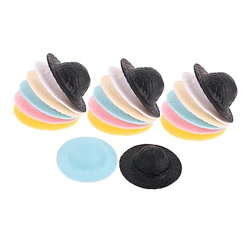 Toddmomy 20 Stück Teiliges Mini Strohhut für Puppen DIY Basteln Kleine Miniaturhüte Handliche Dekoration für Puppenhaus Haar und Haustieraccessoires von Toddmomy