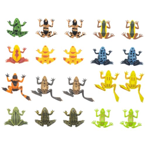 Toddmomy 20 Stück Teiliges Miniatur Frosch Realistische Modellfiguren aus Resin Kleine Frösche für Garten Puppenhaus Mini Landschaft Lernspielzeug und Dekoration von Toddmomy