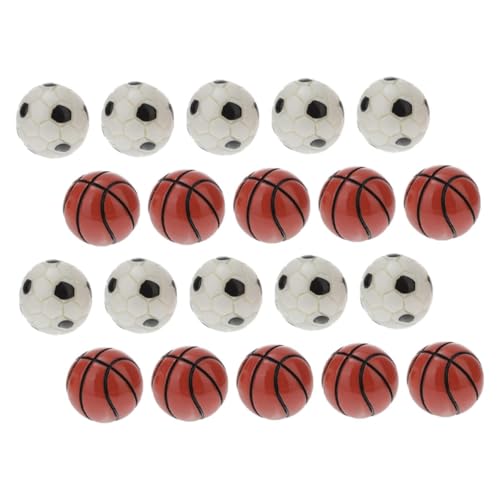 Toddmomy 20 Stück Teiliges Miniatur Fußball und Basketball Modellset Realistische Mini House Decors Stabile Puppenhaus Zubehör für Micro Landschaften von Toddmomy
