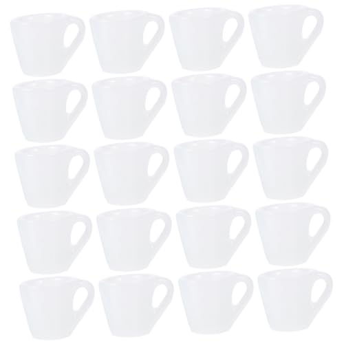 Toddmomy 20 Stück Teiliges Miniatur Puppenhaus Kaffeetassen Weiß Winzige Mini Becher Dekorative Miniatur Tassen für DIY Puppenhauszubehör Lebendige Farbgestaltung als Fotorequisit und von Toddmomy