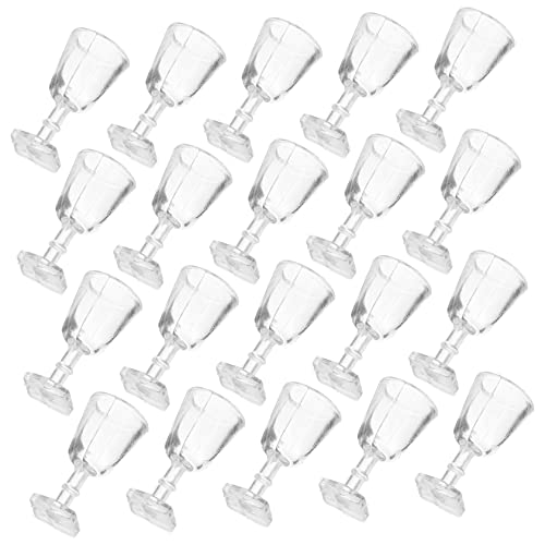 Toddmomy 20 Stück Teiliges Miniatur Weingläser Transparente Miniatur Puppenhaus Weingläser mit Quadratischem Boden Langlebige und Dekorative Mini Weinbecher für Puppenzubehör und von Toddmomy