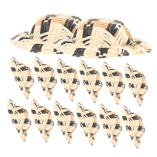 Toddmomy 20 Stück Teiliges Miniatur strohhüte aus Gewebtem Material Kleine Leichte Puppenhüte für DIY Basteln Dekorative Mini Hut Ornamente Langlebig und Hautfreundlich für Puppenhaus und von Toddmomy
