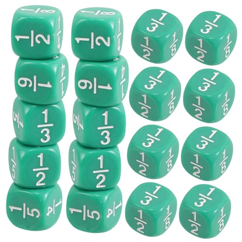 Toddmomy 20 Stück Teiliges Multifunktionaler Würfel mit Abgerundeten Ecken Verschiedene Brüche Robust und Sicher für Matheunterricht Klassenraum und Spielerisches von Toddmomy