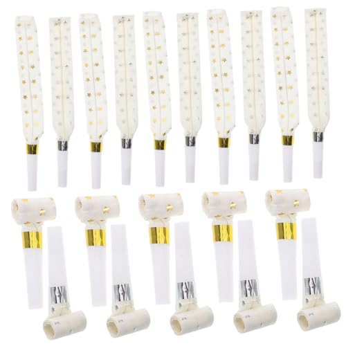 Toddmomy 20 Stück Teiliges Partytröten mit Elegantem Goldfolien Design Sichere und Erwachsenenpfeifen Vielseitige Noisemaker für Geburtstagsfeiern Silvester und Festliche Anlässe von Toddmomy