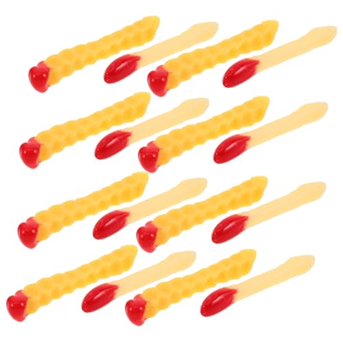 Toddmomy 20 Stück Teiliges Realistische Fake French Fries mit Welliger und Glatter Form Detailgetreu für Restaurant Dekoration Fotorequisiten und Lernspielzeug Vielseitig für Party und von Toddmomy