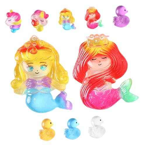 Toddmomy 20 Stück Teiliges Resin Enten und Meerjungfrauen Bunte Micro Landschaftsdekoration Langlebige DIY Bastelverzierung Vielseitige Aquarium und Gartenschmuck Spielerische Mädchen von Toddmomy