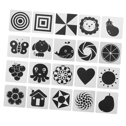 Toddmomy 20 Stück Teiliges Stimulation Karten für Neugeborene Hochkontrastreiche Babyspielzeuge Kreativität und Sehentwicklung Sicher und Langlebig für Junge Mädchen Monate von Toddmomy