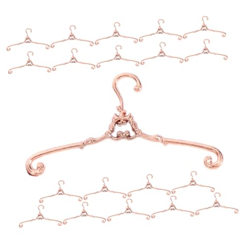 Toddmomy 20 Stück Vintage Mini Kleiderbügel Teilig Puppenzubehör für Kleine Puppenkleider Metall Roségold Miniatur Kleiderstange für Puppenhaus Aufbewahrung und Stilvolle Präsentation von Toddmomy