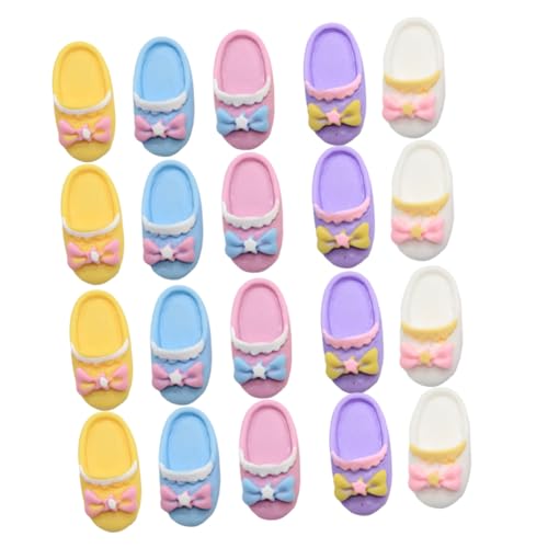 Toddmomy 20 Stück Zubehör für Mikrolandschaften Mini-Slipper selber Machen Schmuck Miniatur Mini-Pantoffel- Mini-Schmuckmodell Cartoon Pantoffel Miniatur Harz Zufällige Farbe von Toddmomy