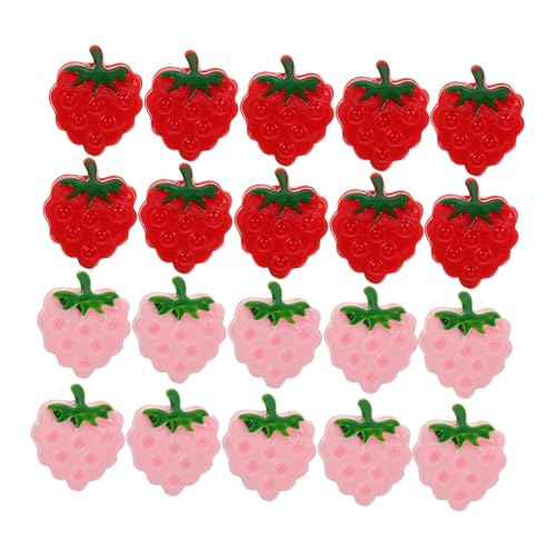 Toddmomy 20 Stücke Nette Erdbeere Decor Erdbeeren Charme Erdbeere Decor Handwerk Ästhetischen Erdbeere Decor Harz von Toddmomy