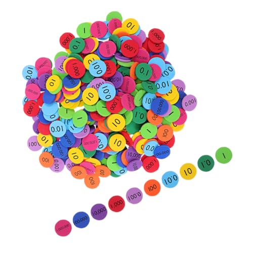 Toddmomy 200 Stück Denkspiel Mathe-Zähler für Grundschüler Mathezähler für Erziehungsspielzeug Bildungsspielzeug mathematische Zählscheiben Platzwertchips Zahlen zählen Chips Eva von Toddmomy