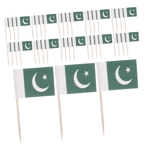 Toddmomy 200 Stück Pakistanische Zahnstocherflagge Cocktail-auswahl Verschiedene Länder Zahnstocher Flagge Kuchen Zahnstocher Cocktailspieß Aus Holz Sandwich-auswahl Salatspieß Grün Hölzern von Toddmomy