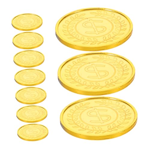 Toddmomy 200 Stück Plastik Schatzmünzen für Kostümspiele Halloween Party Favor Supplies Schatzsuche Abenteuer Spiel Token Klassenzimmer Belohnung von Toddmomy