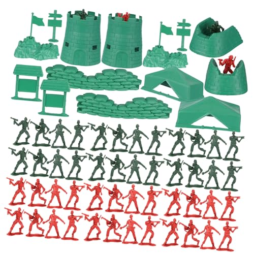 Toddmomy 200 Stück Teiliges Mini Soldaten Kunststoff Militärmodelle Figuren in Rot und Grün Sandtisch Miniatur für Fantasiespiele und Lernzwecke von Toddmomy