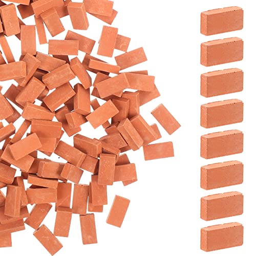 Toddmomy 200Stücke Miniaturziegel Rechteckige Form für DIY Mikro Landschaftsdekor Bauzubehör für Modelleisenbahnen Sandtische und Puppenhäuser von Toddmomy