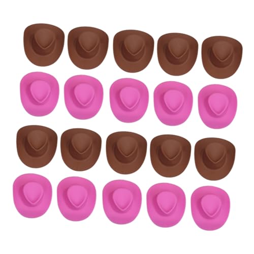 Toddmomy 20Stücke Mini Cowboy Hüte Aus Kunststoff Puppen Zubehör Und Braune Hüte Accessoires Für DIY Bastelprojekte Und Puppenoutfits von Toddmomy