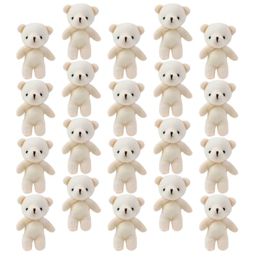 Toddmomy 20Stücke Multifunktionale Mini Bärenfiguren Adorable Tiny Bear Anhänger für Taschen Schlüssel oder Dekoration Hängende Plüschbären für und DIY Projekte von Toddmomy
