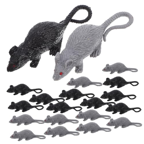 Toddmomy 20Stücke Realistische Ratten für Halloween Streiche Künstliche Mäuse aus Robustem Kunststoff Gruselige Dekoration für Partys und Requisiten von Toddmomy
